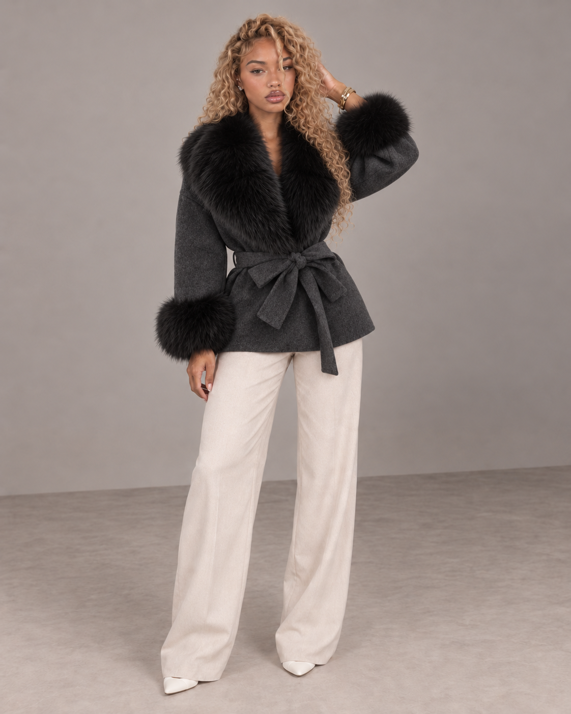 Amevella Privé — Noirelle Fur Trim Coat