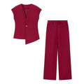 Set aus Geknöpftem Top und Hose