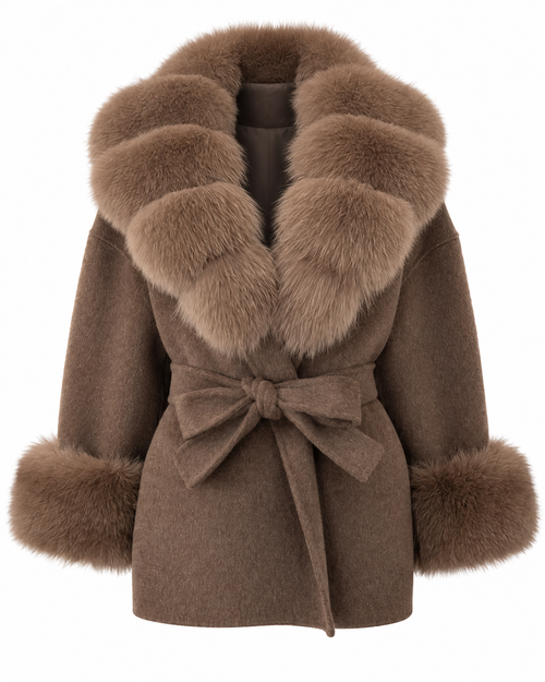 Amevella Privé — Bordeauxa Fur Trim Coat