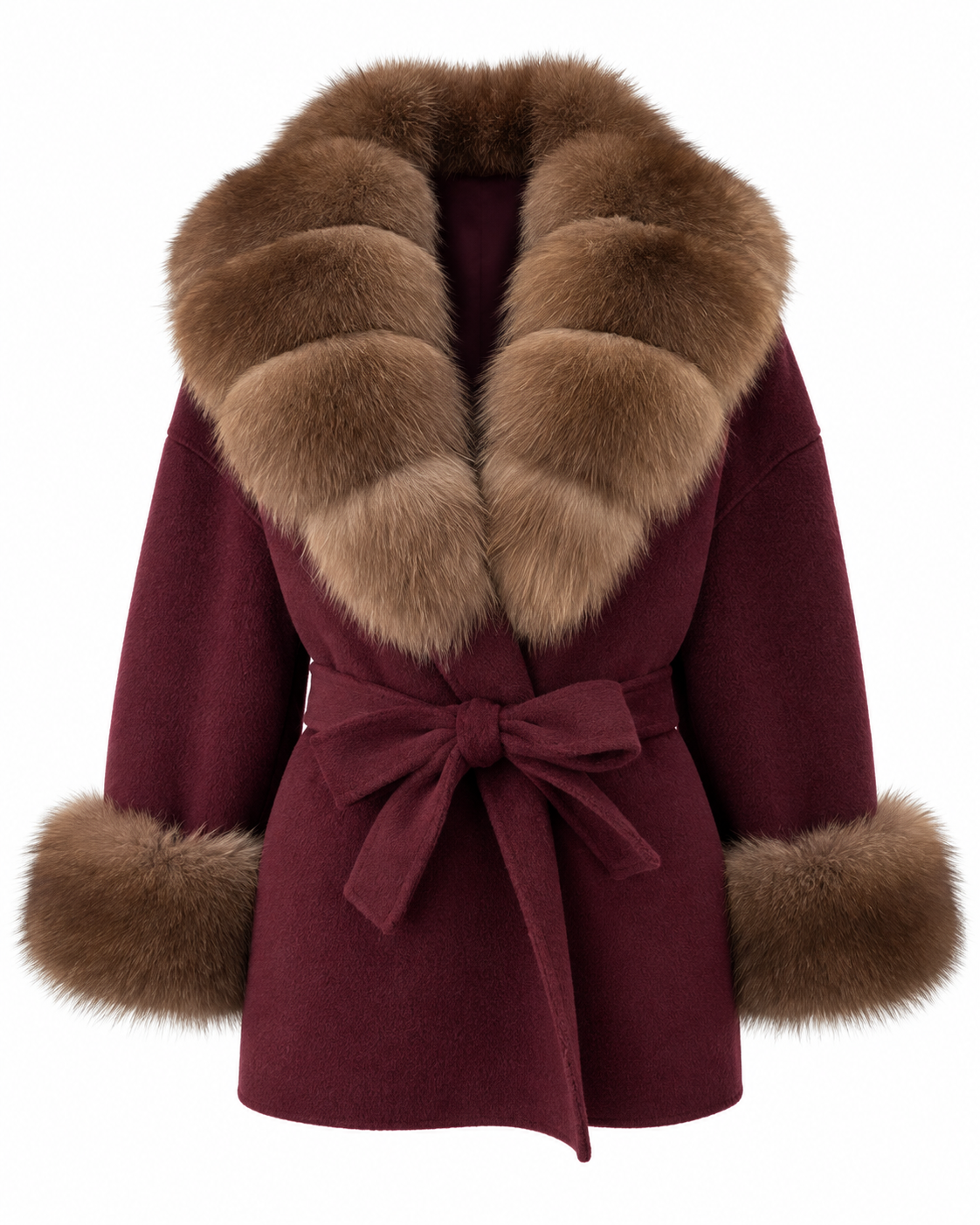 Amevella Privé — Bordeauxa Fur Trim Coat