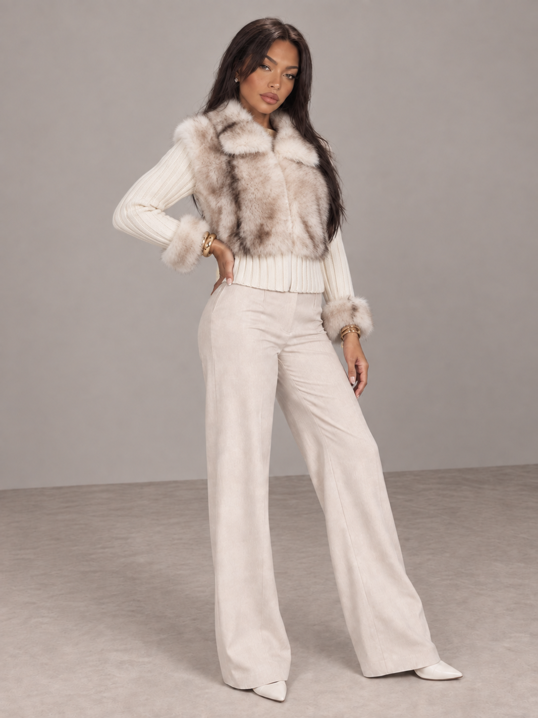 Cardigan mit Fell
