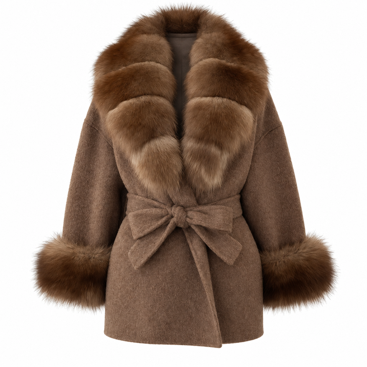 Amevella Privé — Mochaine Fur Trim Coat
