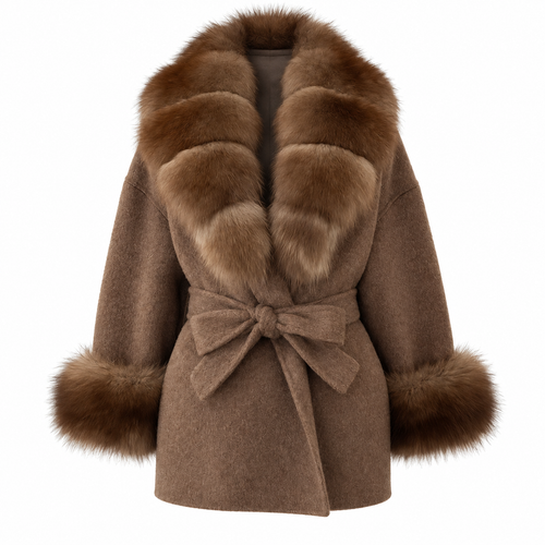 Amevella Privé — Mochaine Fur Trim Coat
