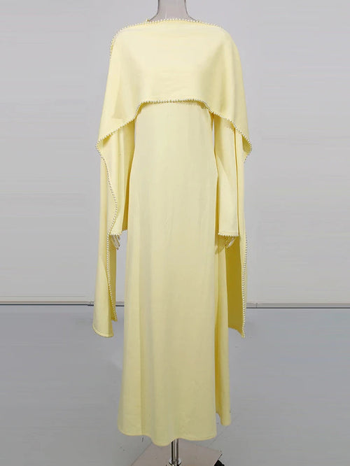 Abaya mit Perlenbesatz