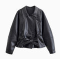 Lederjacke mit Gürtel