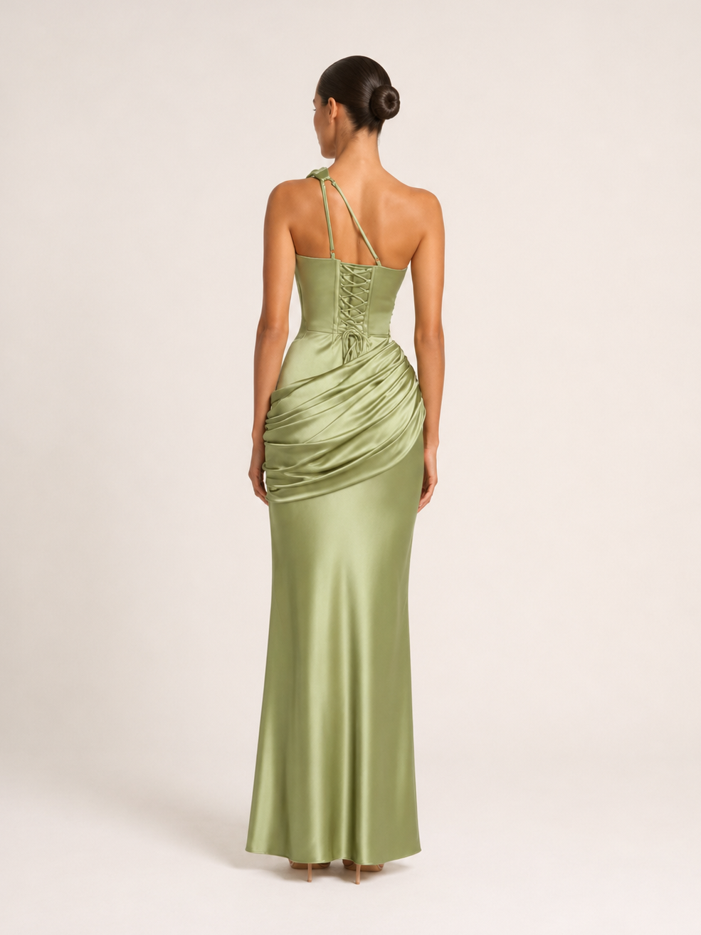 Selene One-Shoulder Satinkleid