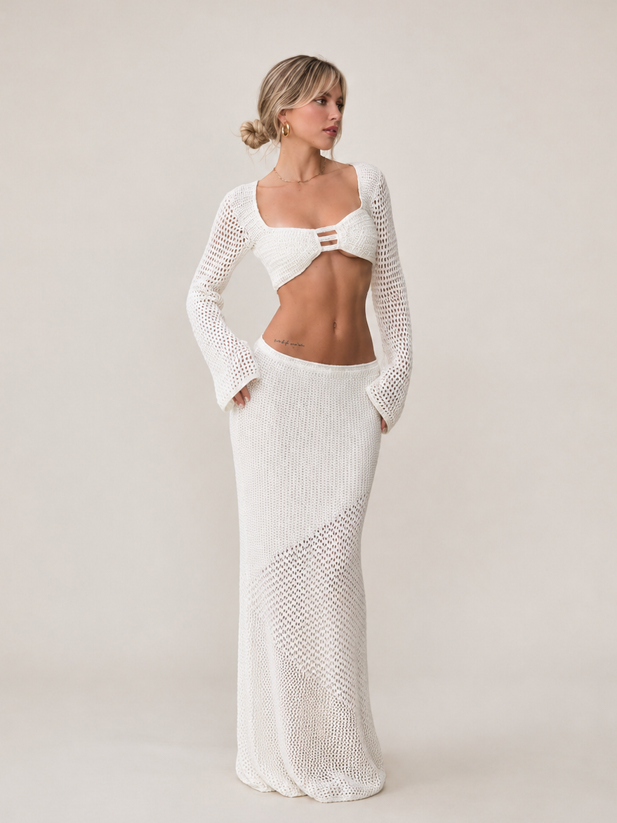 Luna Crochet Zweiteiler – Weiß