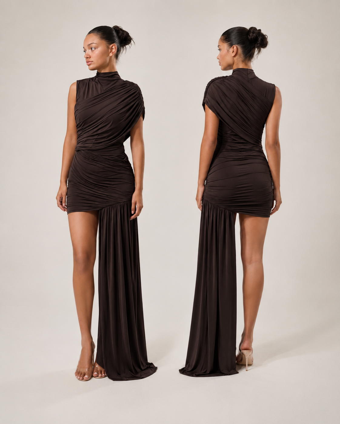 Nayla Asymmetrisches Drapé-Minikleid