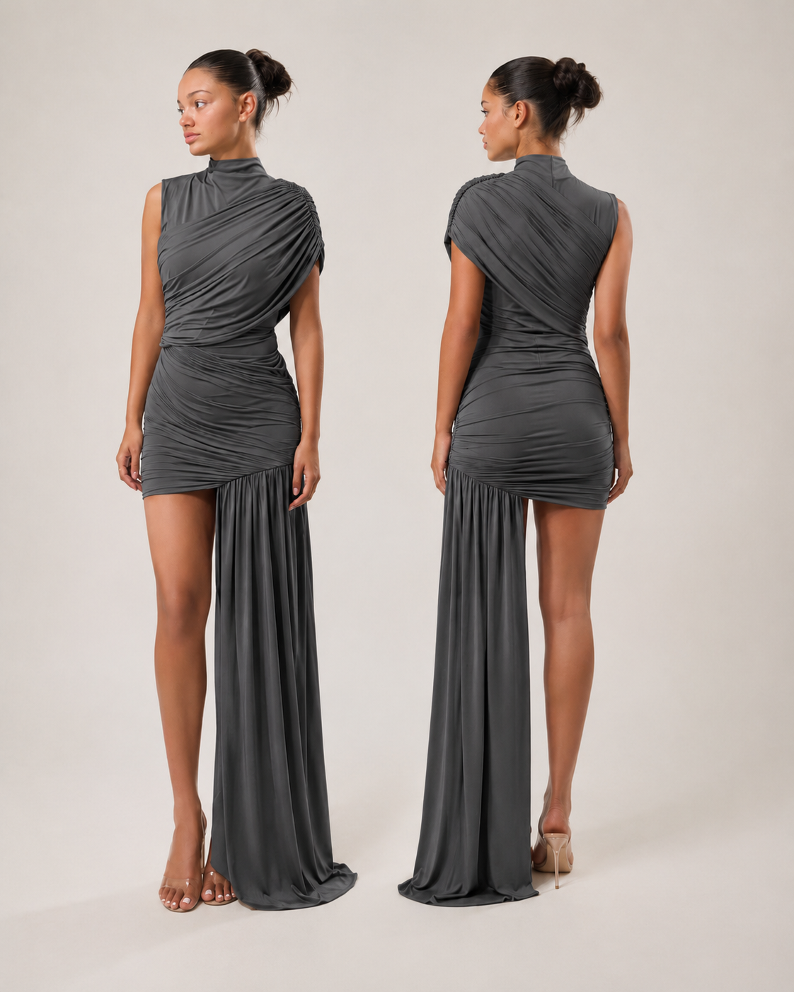 Nayla Asymmetrisches Drapé-Minikleid
