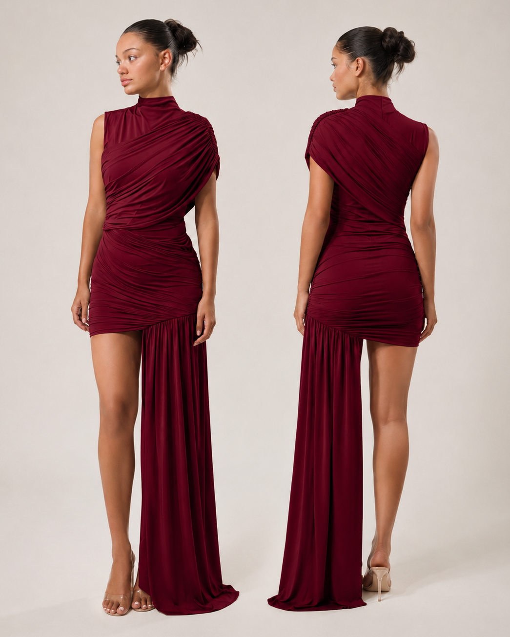 Nayla Asymmetrisches Drapé-Minikleid