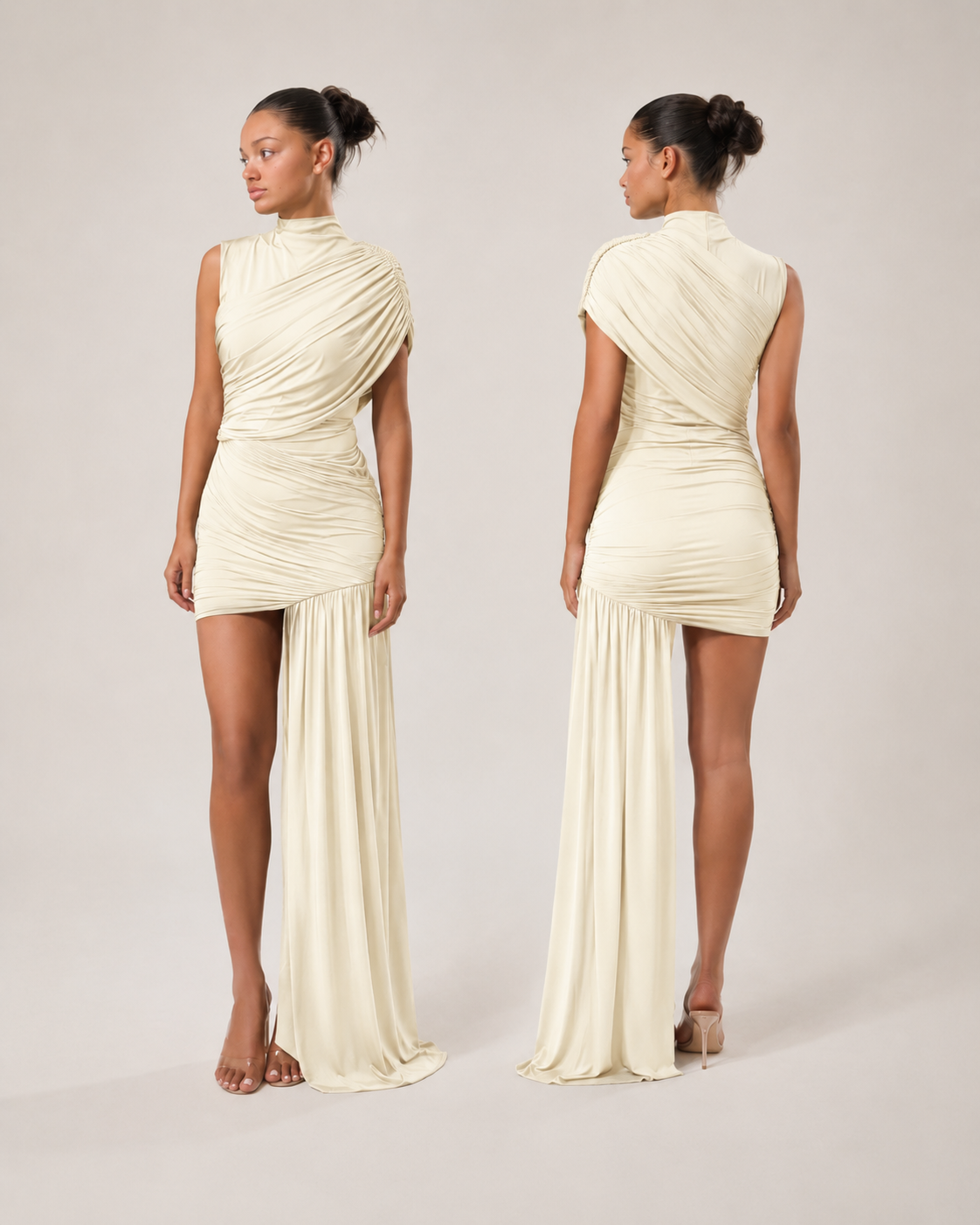 Nayla Asymmetrisches Drapé-Minikleid