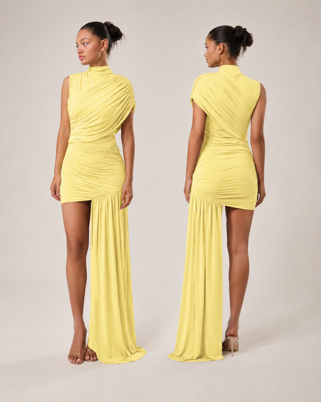 Nayla Asymmetrisches Drapé-Minikleid