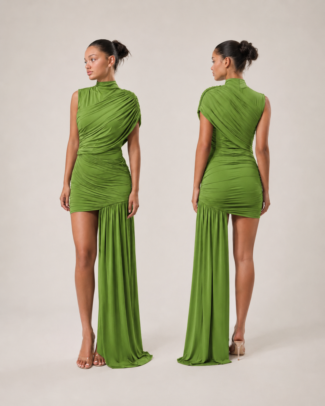 Nayla Asymmetrisches Drapé-Minikleid