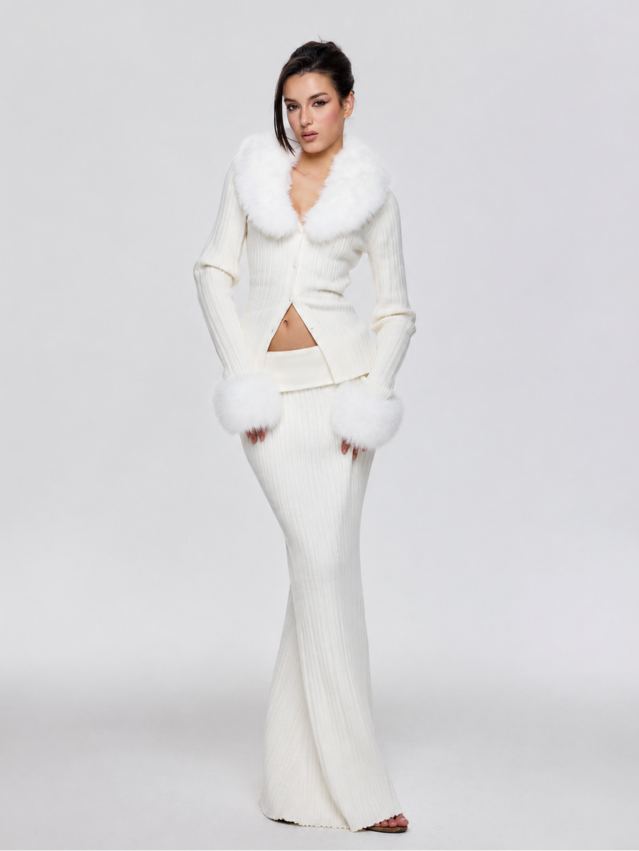 Noelle Faux-Fur Strickset