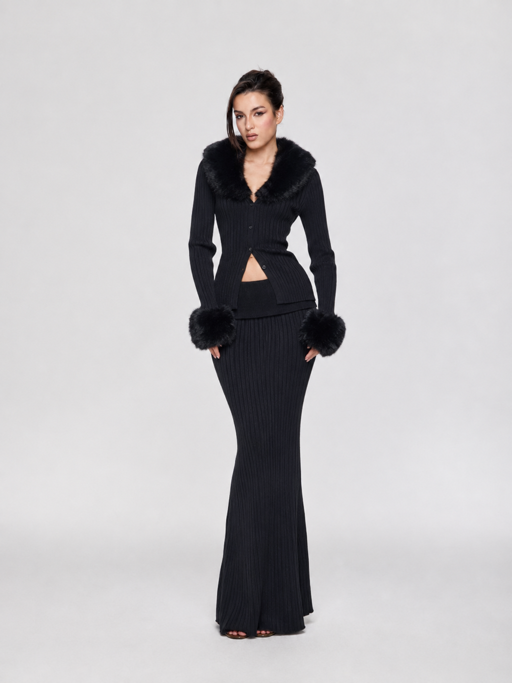 Noelle Faux-Fur Strickset