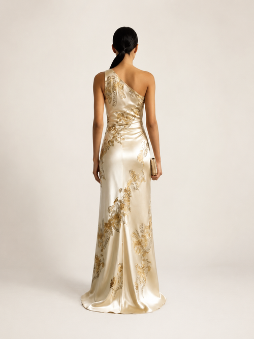 Aurelia Satin-Maxikleid