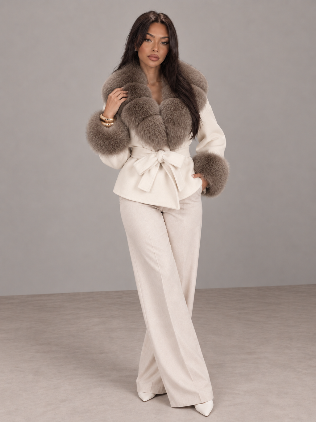 Amevella Privé — Sablette Fur Trim Coat