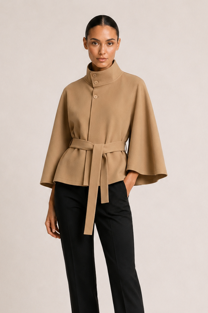 Poncho mit Gürtel