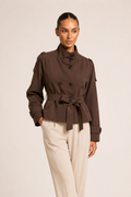 Brauner Cropped Trenchcoat