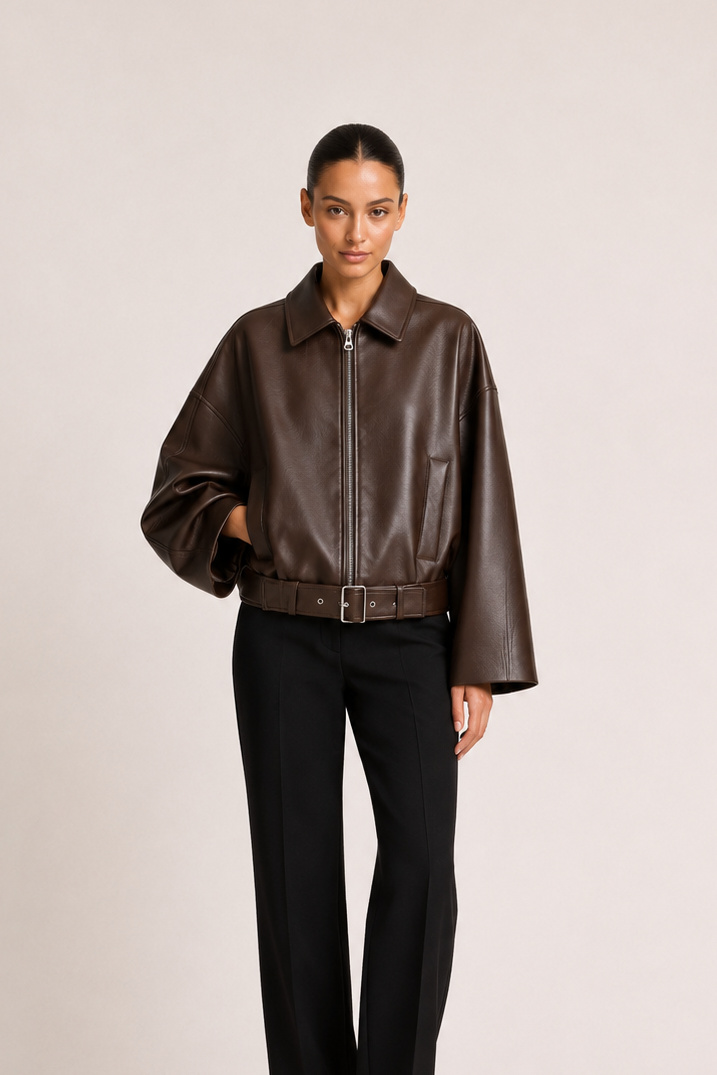 Lässige Lederjacke
