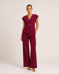 Set aus Geknöpftem Top und Hose