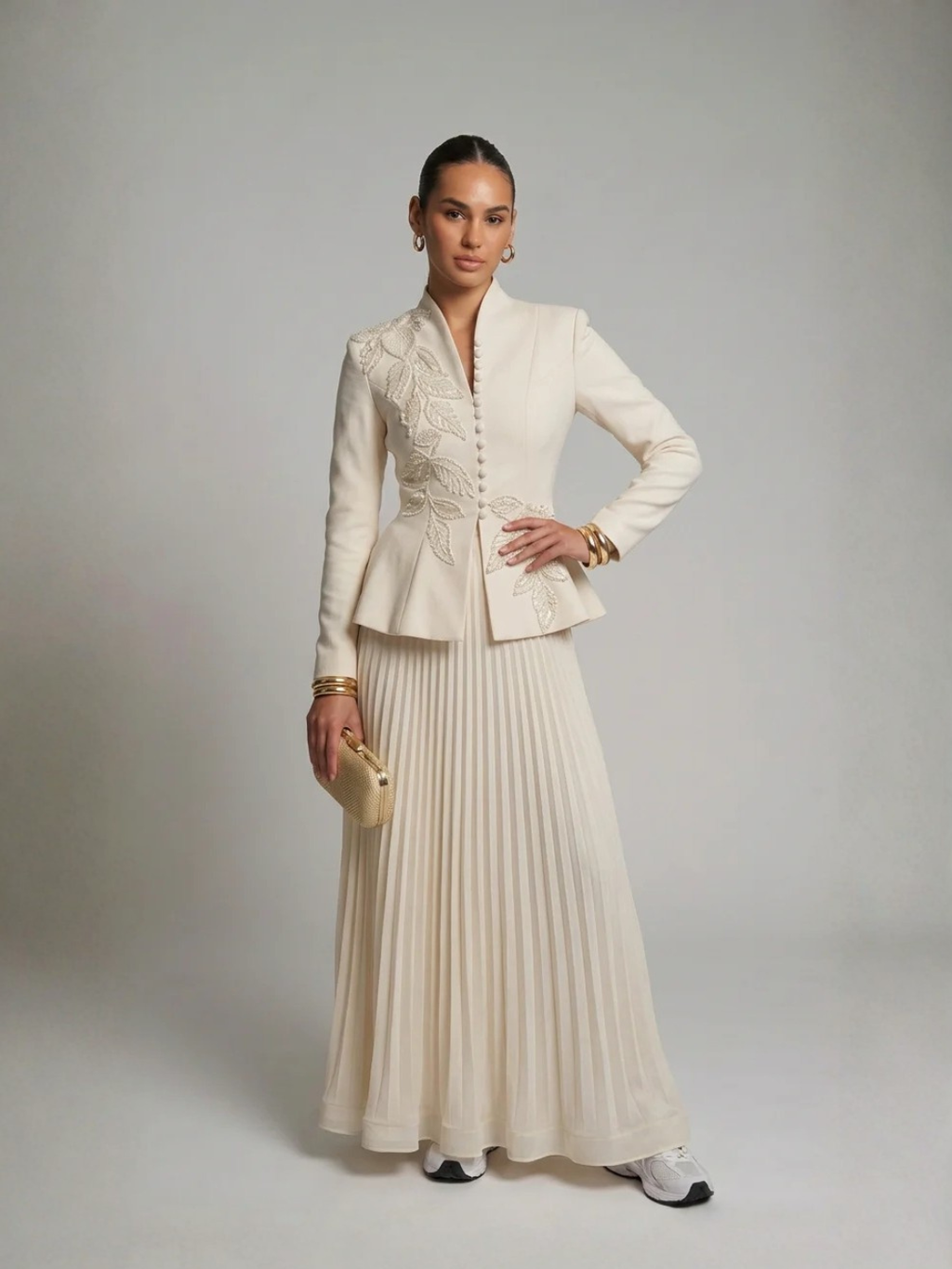 Elegantes Set mit plissiertem Rock