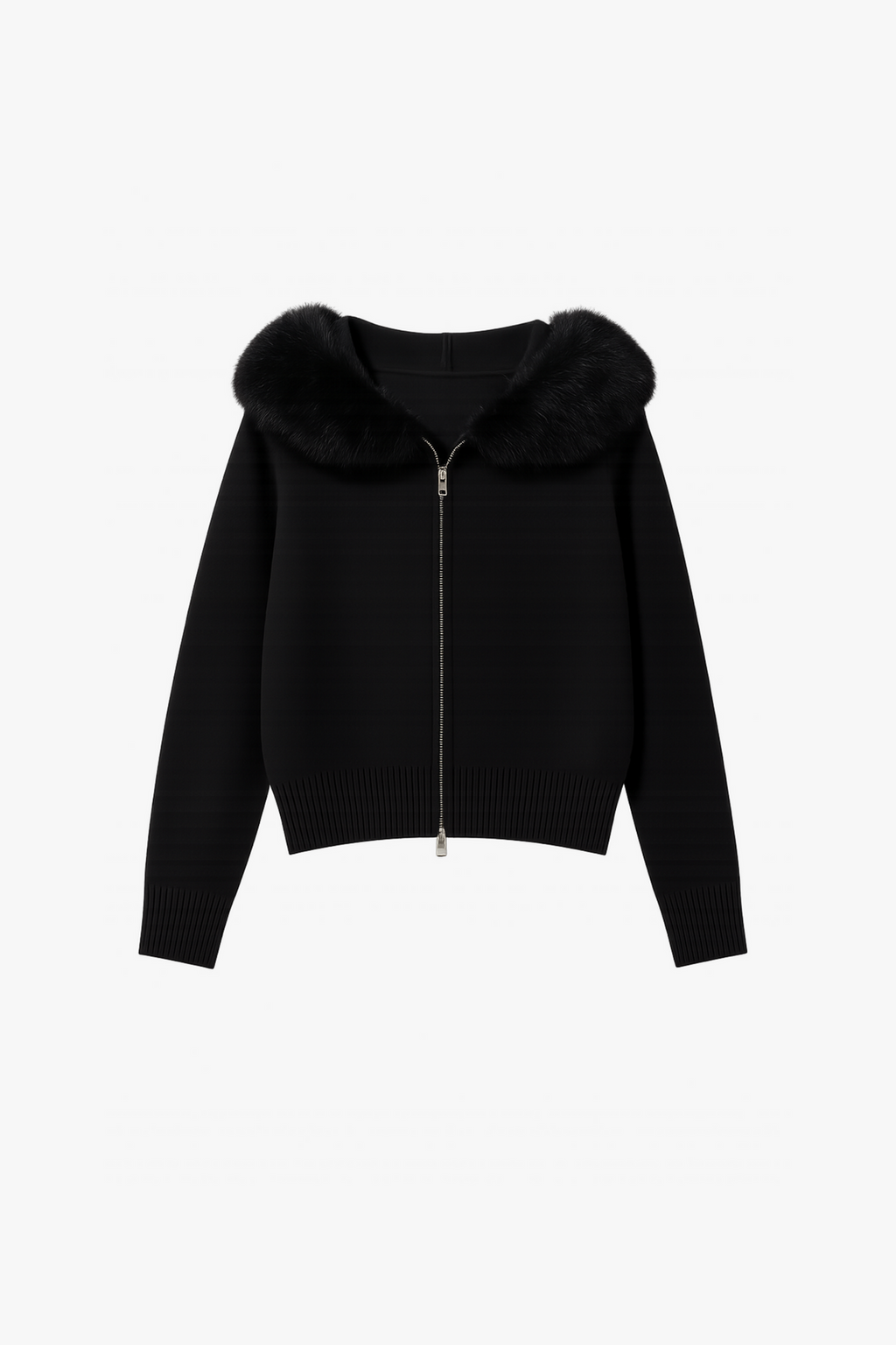 Vella - Stickjacke mit Kunstfellkragen