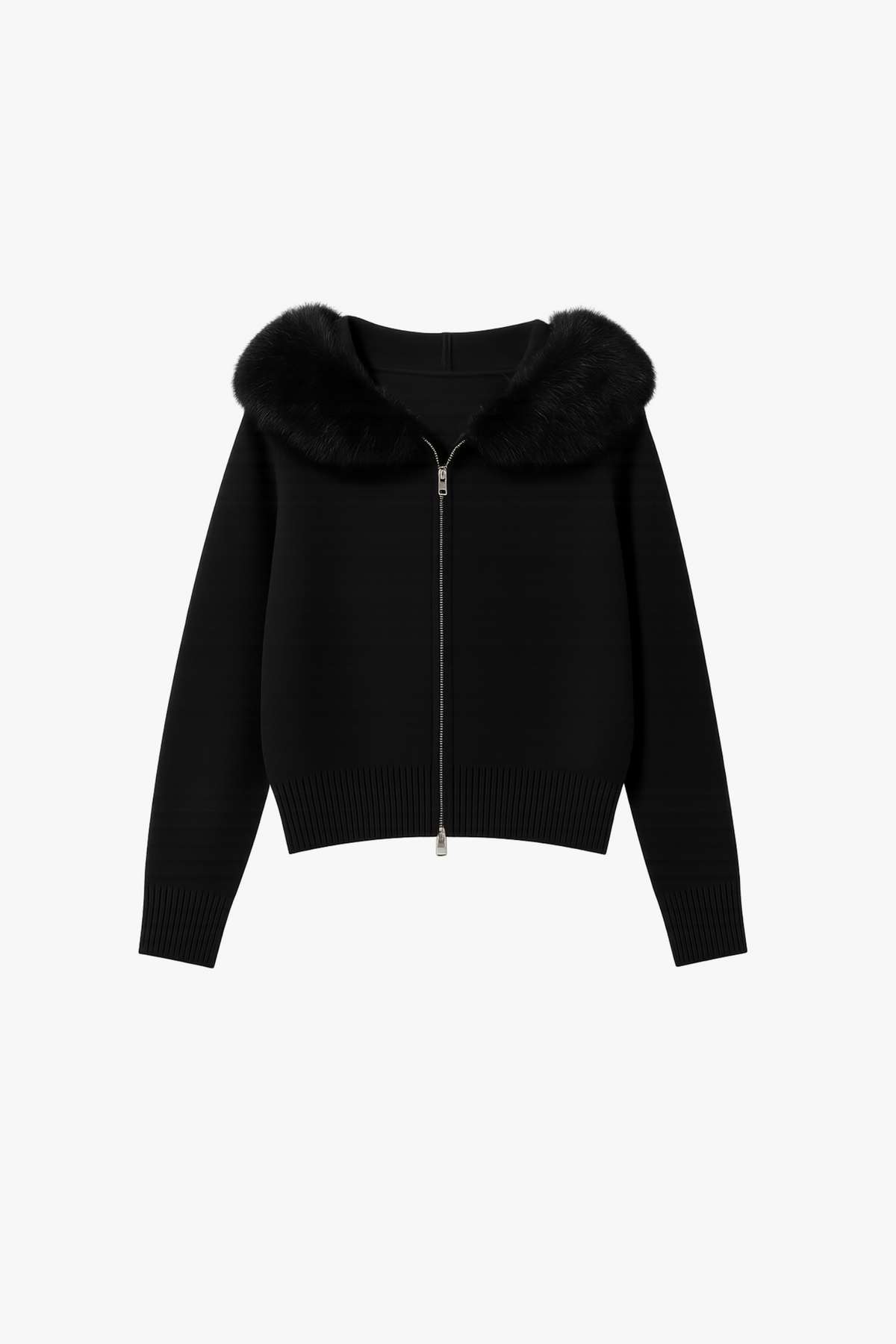 Vella - Stickjacke mit Kunstfellkragen