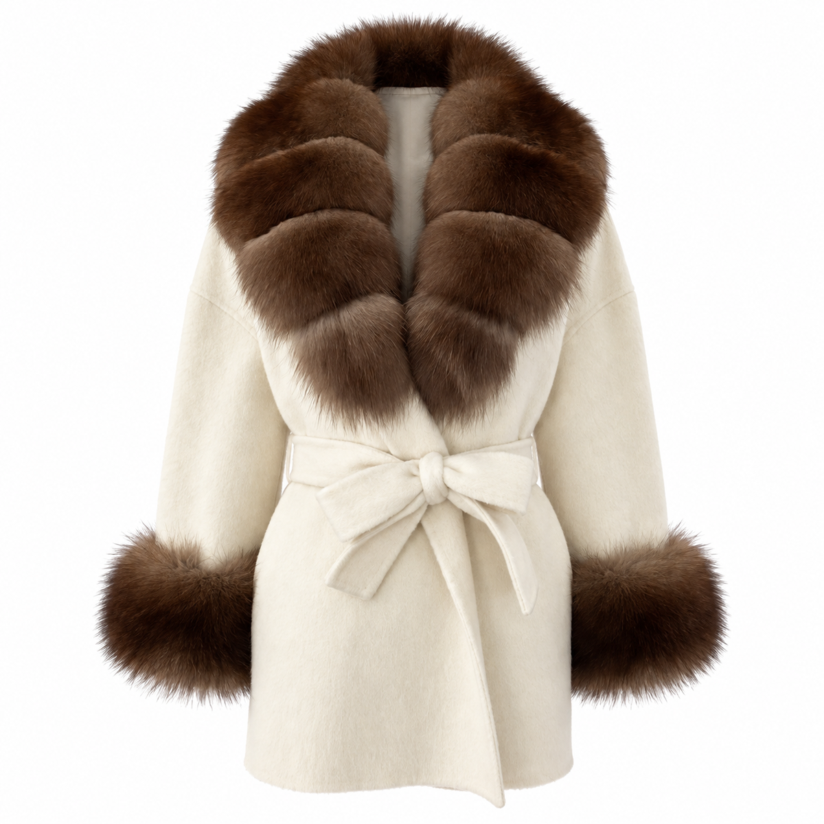 Amevella Privé — Mochaine Fur Trim Coat