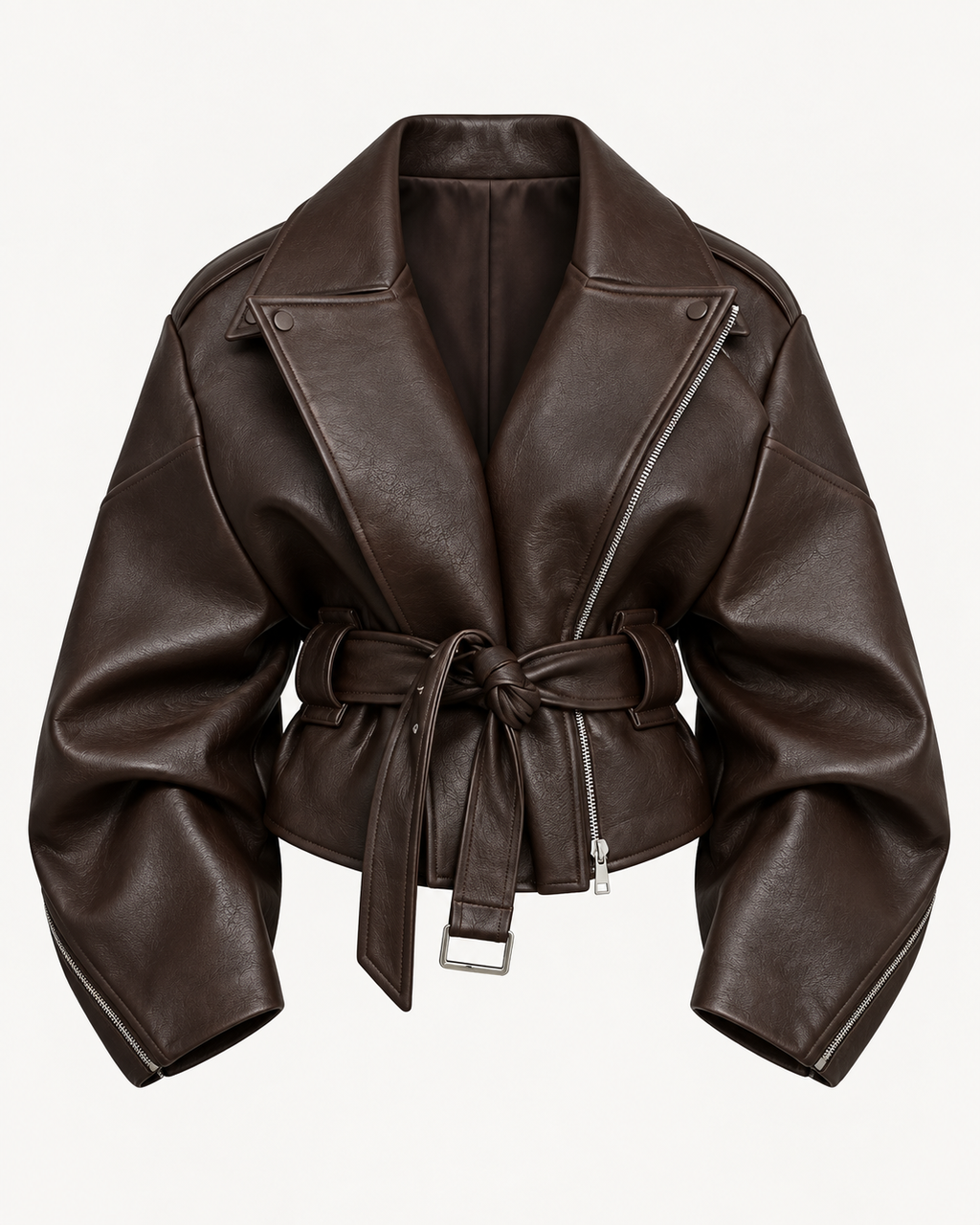 Noira Belted Leather Jacket