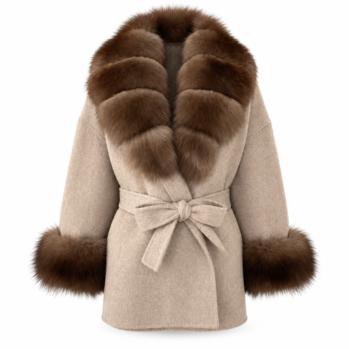 Amevella Privé — Mochaine Fur Trim Coat