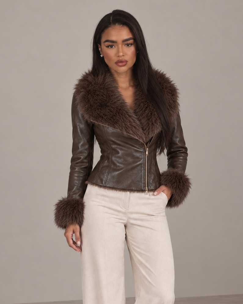 Valeria Fur Leather Jacket